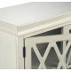 White Wood Accent Cabinet Fretwork Doors