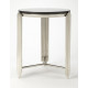 Silver Granite Sculpted Legs Black Marble Top Accent Table