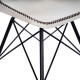 White & Black Stitched Leather Mid Century Black Legs Dining Chair
