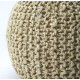 Jute Woven Rope Color Beige Round Ottoman Pouf