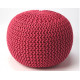 Jute Woven Hot Pink Round Ottoman Pouf