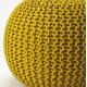 Jute Woven Yellow Round Ottoman Pouf