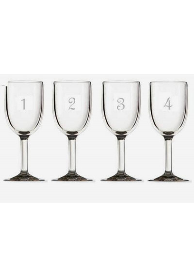 Plastic Numbered Wine Glasses Set of 12