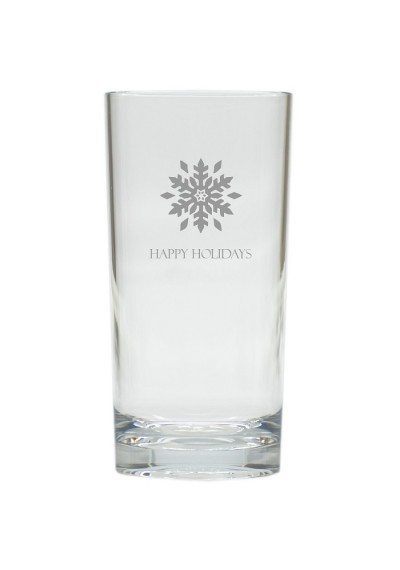 Snowflake Happy Holidays Drinking High Ball Glasses Set of 6