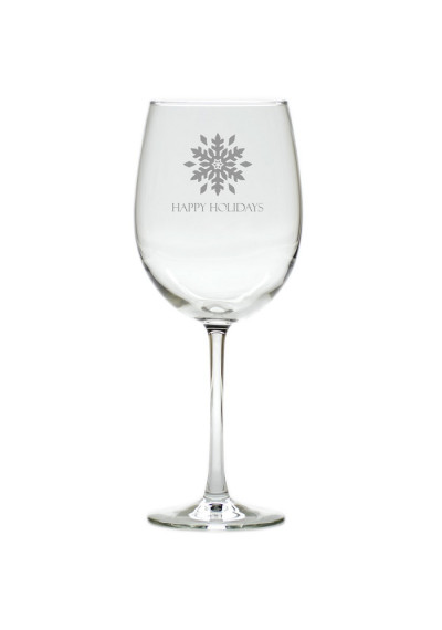 Snowflake Happy Holidays Wine Glasses Set of 8