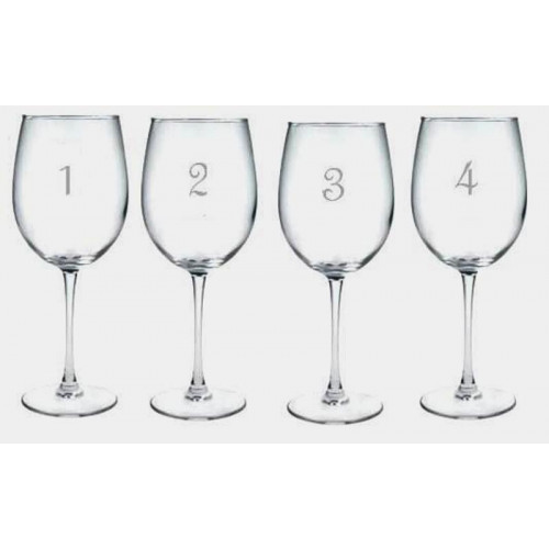 Numbered Wine Glasses Set of 12