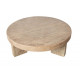 Knotty Grain Reclaimed Wood Round Block Coffee Table