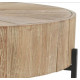 Round Distressed Wood Block Coffee Table