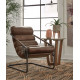 Milk Chocolate Brown Leather Chic Channel Back Lounge Chair