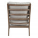 Light Wood & Pearl White Cushion Accent Chair 