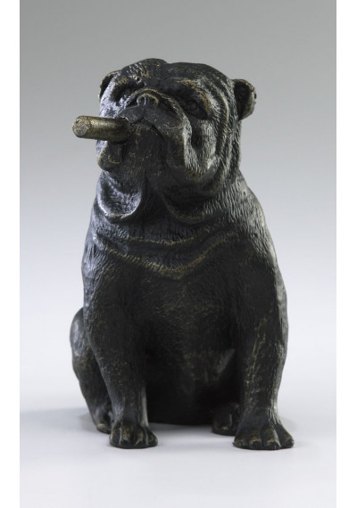 Cigar Smoking Bulldog Sculpture