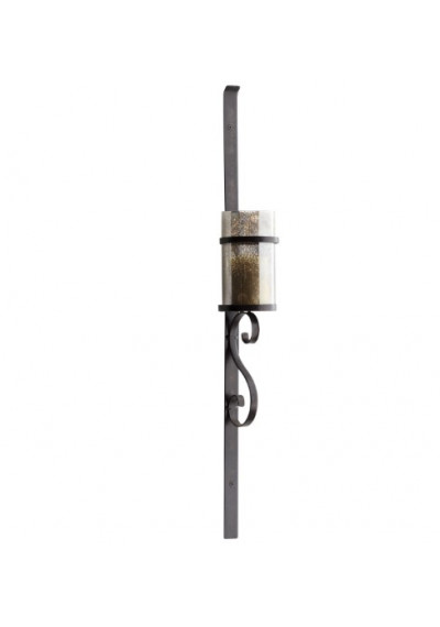 Extra Tall Rustic Bronze Metal & Glass Industrial Wall Sconce