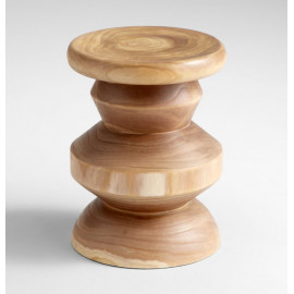 Wood Swirl Stool Side Table