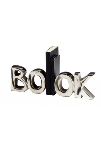 Silver the word BOOK Bookends