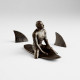 Iron Surfing with Sharks Table Top Shelf Sculpture