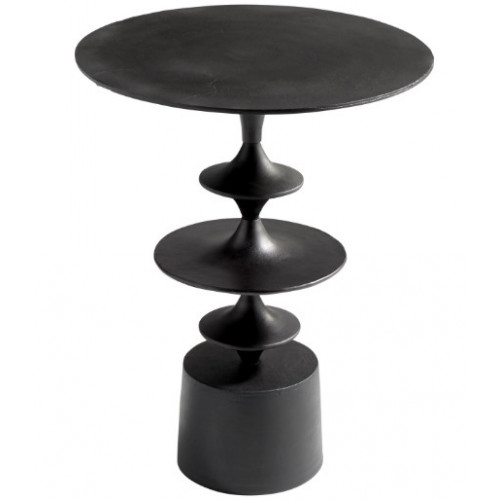 Dark Bronze Spin Top Aluminum Accent Side Table