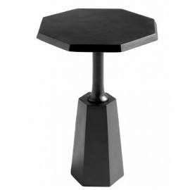 Black Octagon Stop Sign Aluminum Accent Side Table