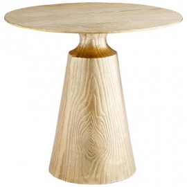 Gold Faux Wood Grain Finish Accent Side Table