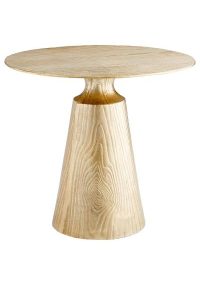 Gold Faux Wood Grain Finish Accent Side Table