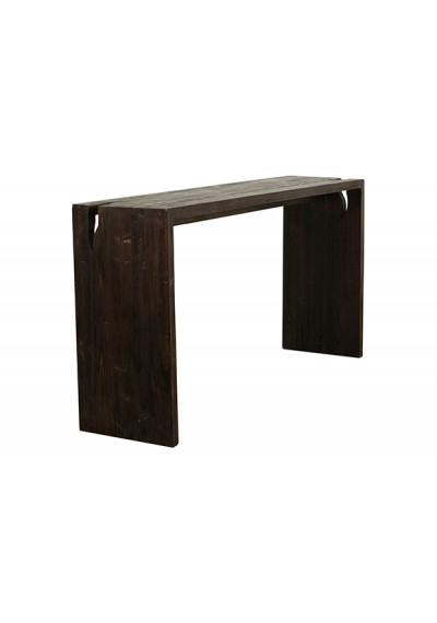 Reclaimed Pine Driftwood Look Dark Finish Console Table