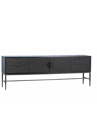 Extra Long Wood & Iron Speckled Front Sideboard 
