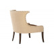 Linen with Hair on Hide Seat Accent Chair