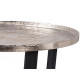 Round Rustic Iron Silver Nickel Top Coffee Table