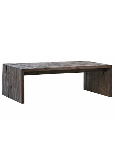 Reclaimed Pine Driftwood Look Dark Finish Coffee Table