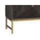 Dark Wood Geometric Block Design Buffet Sideboard