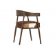 Brown & White Hair on Hide with Rustic Wood Accent & Dining Chair Set 2