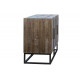 Natural Finish Acacia Wood Geometric Design Metal Base Sideboard