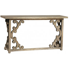 Scalloped Styled Wood Console Table