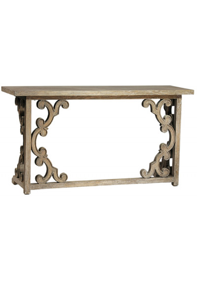 Scalloped Styled Wood Console Table