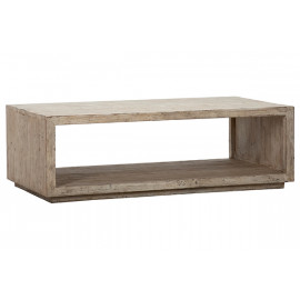 Rectangle Rustic Reclaimed Pine Center Shelf Coffee Table