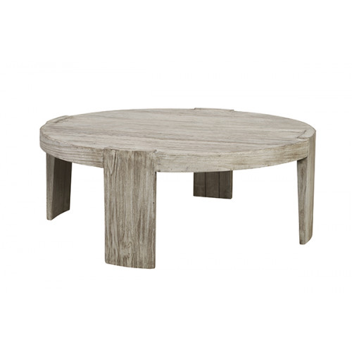 Round Solid White Pine Scandinavian Coffee Table