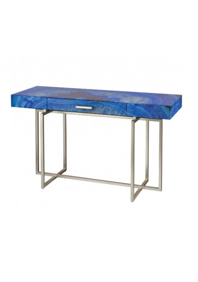 Blue Glass Petite Writing Desk