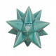 Teal Blue Ceramic Star Crackle Glaze Finish Table Top Decor