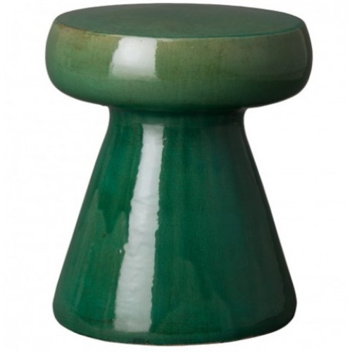 Moss Green Mushroom Shape Ceramic Garden Stool Table