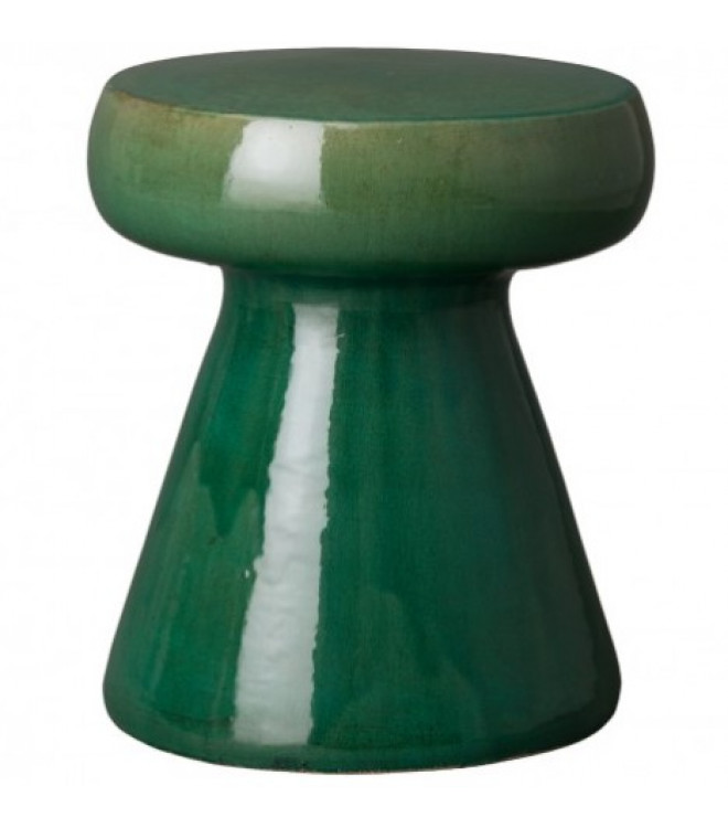 Moss Green Mushroom Shape Ceramic, Green Garden Stool Ceramic