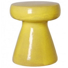 Bright Yellow Mushroom Shape Ceramic Garden Stool Table
