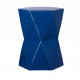 Blue Ceramic Geometric Design Garden Stool Accent Table