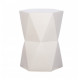 White Ceramic Geometric Design Garden Stool Accent Table