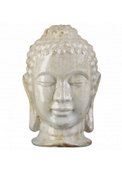 Distressed White Buddha Head Large