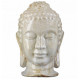 Distressed White Buddha Head Large