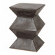 Silver Gunmetal Accordion Ceramic Garden Stool Table