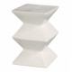 Bright White Accordion Ceramic Garden Stool Table