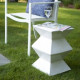 Bright White Accordion Ceramic Garden Stool Table