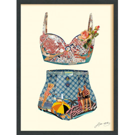 Collage Art - Beach Day Two Piece Bathing Suit