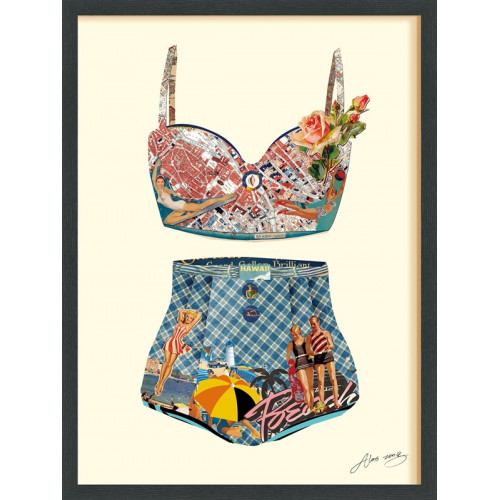 Collage Art - Beach Day Two Piece Bathing Suit