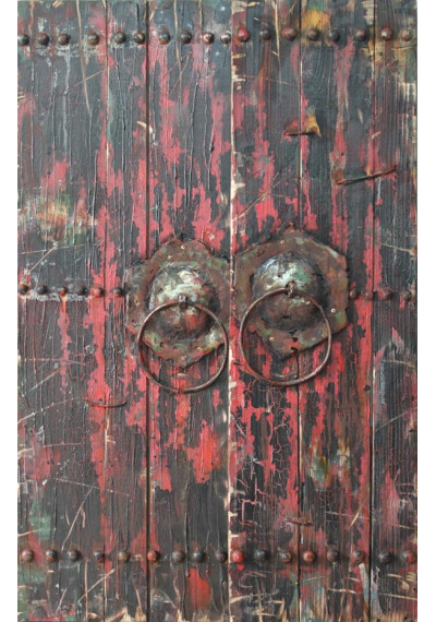 Hand Painted Antique Door Iron Wall Sculpture